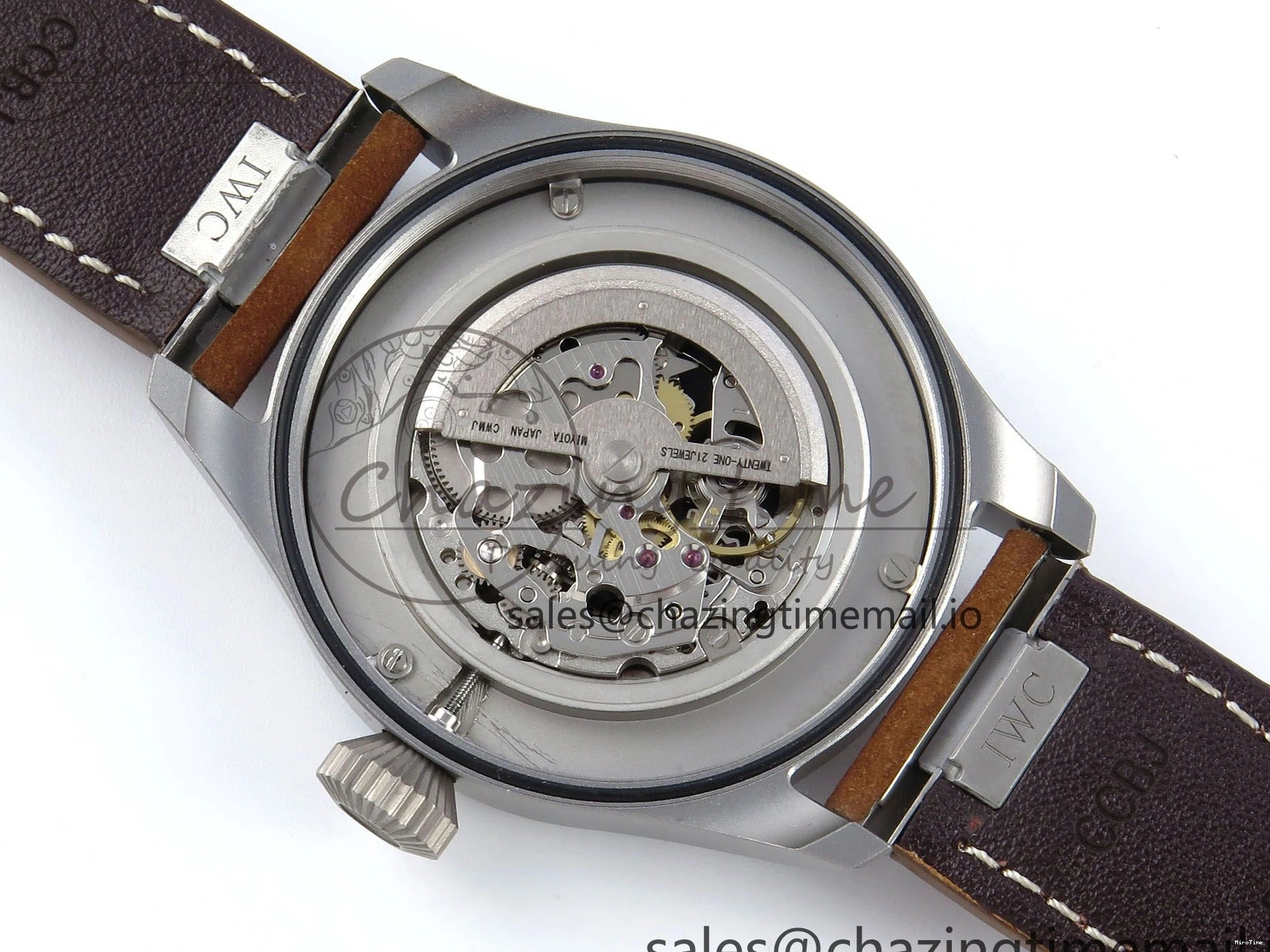 MIROTIME 0417 Big Pilot IW329701 M+F 1:1 Best Edition Black Dial on Brown Leather Strap MY RelaxedFit 7005